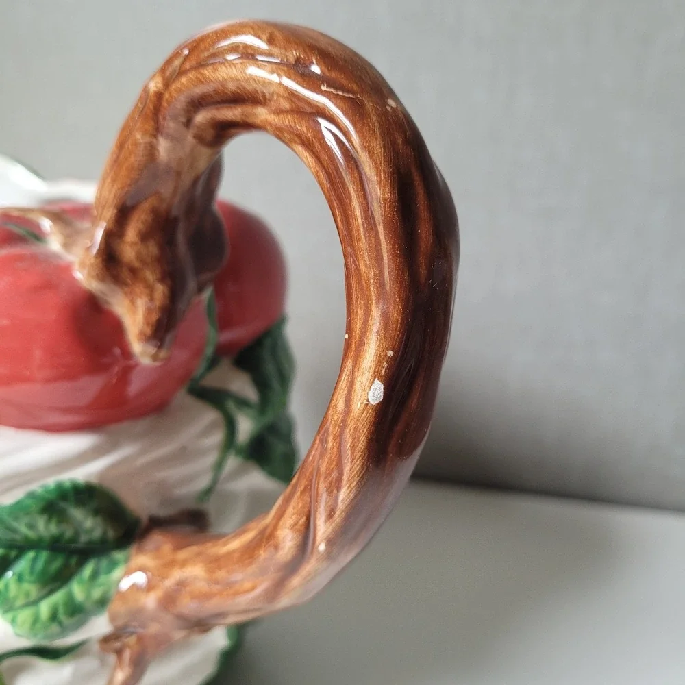 Vintage 1992 Fitzgerald & Floyd Ceramic Tomato Basket Pitcher 1 1/2 Qt | As-Is